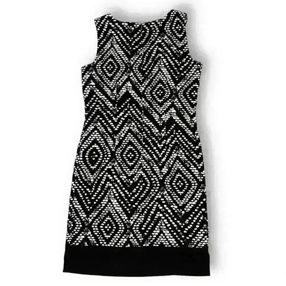 Mario Serrani Italy - Size 8 Women’s Midi Geometric Black White Dress - Picture 2 of 6